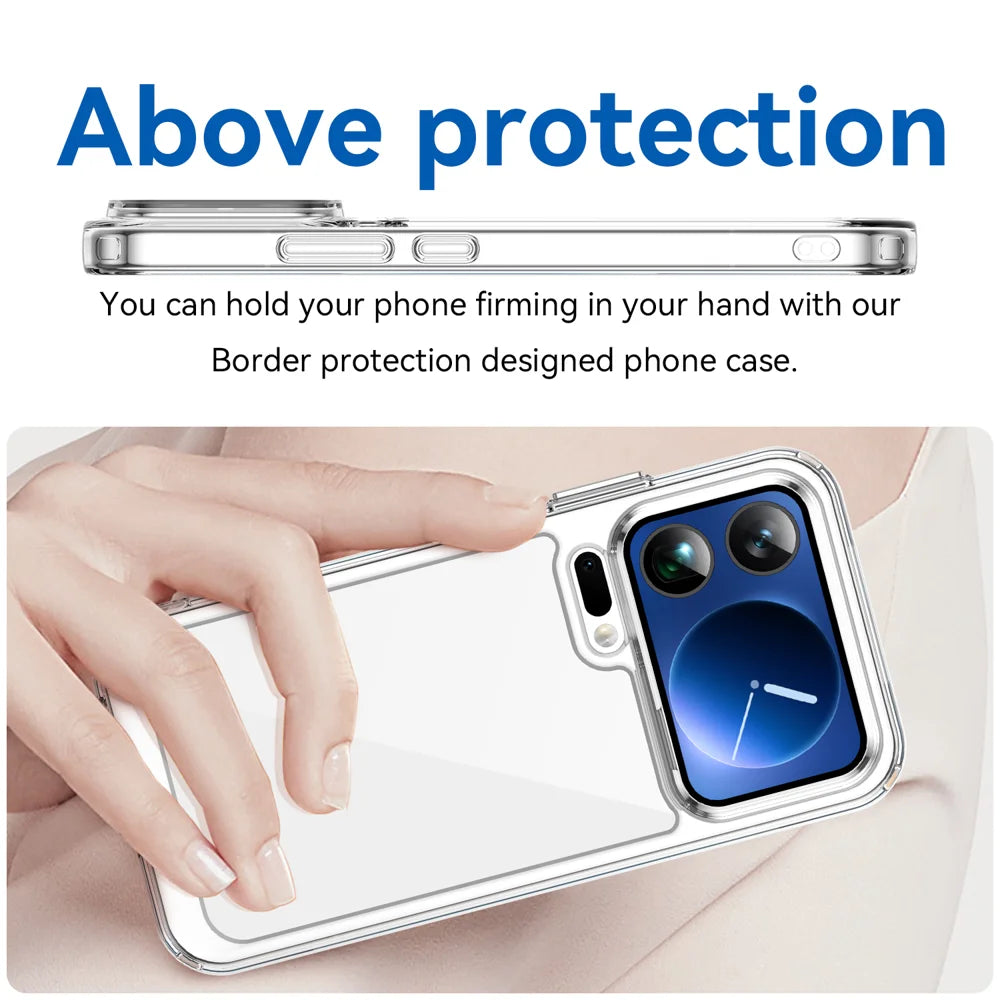WANLONFENG For Xiaomi 17 Pro Max Case  MF Series TPU Acrylic Clear Phone Cover with Tempered Glass Film - Transparent - 5