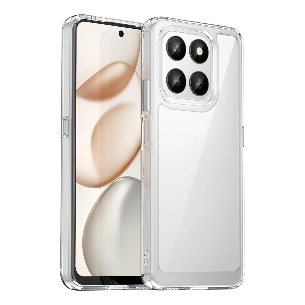 WANLONFENG For Honor 400 Smart 4G / Honor X7d 4G / Honor 400 Smart 5G Case  MF Series TPU Acrylic Clear Phone Cover with Tempered Glass Film - Transparent - 2