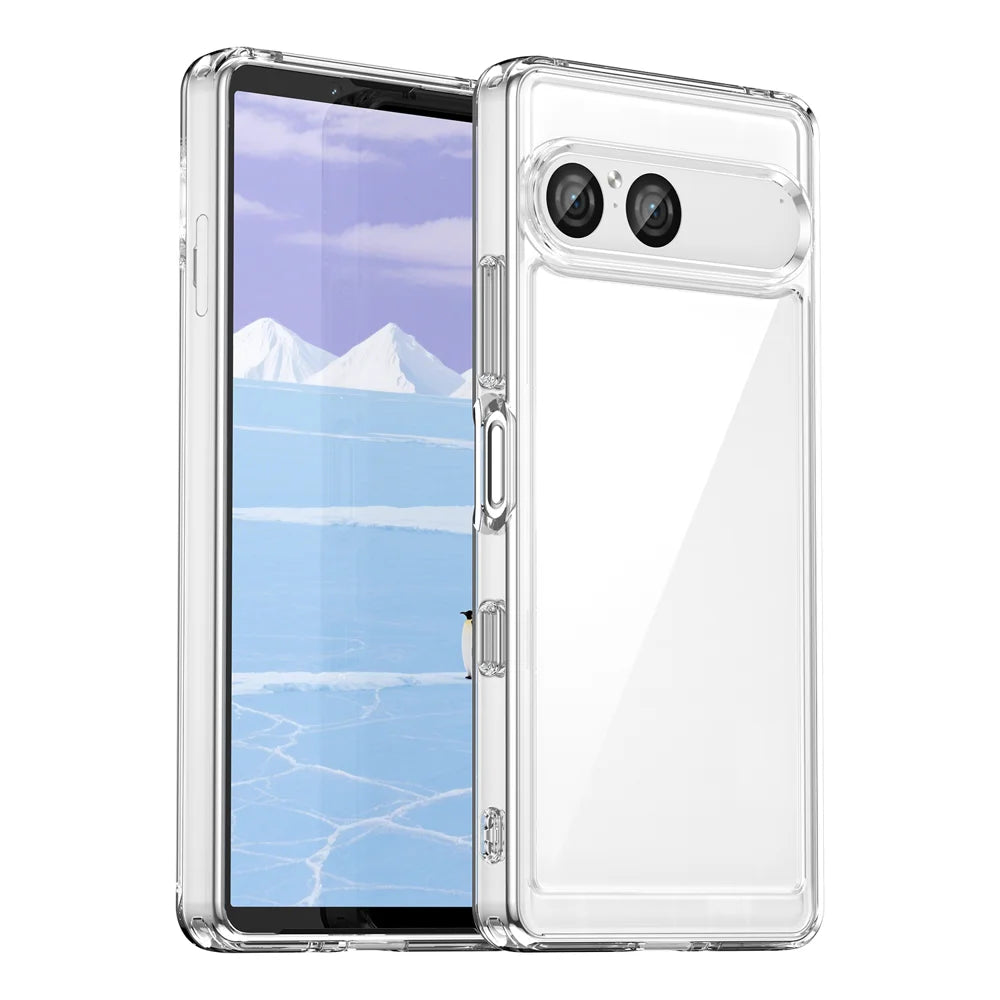 WANLONFENG For Sony Xperia 10 VII Case  MF Series TPU Acrylic Clear Phone Cover with Tempered Glass Film - Transparent - 2