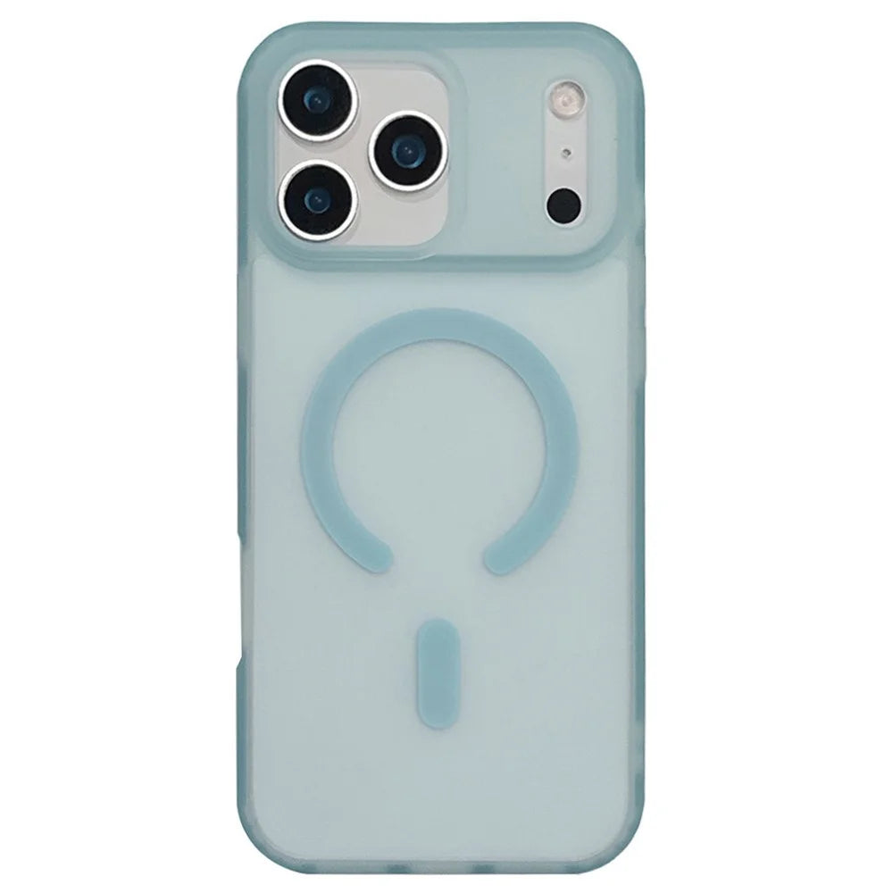 For iPhone 17 Pro Phone Case Compatible with MagSafe TPU PC Skin-Feel Phone Back Cover - Green - 1
