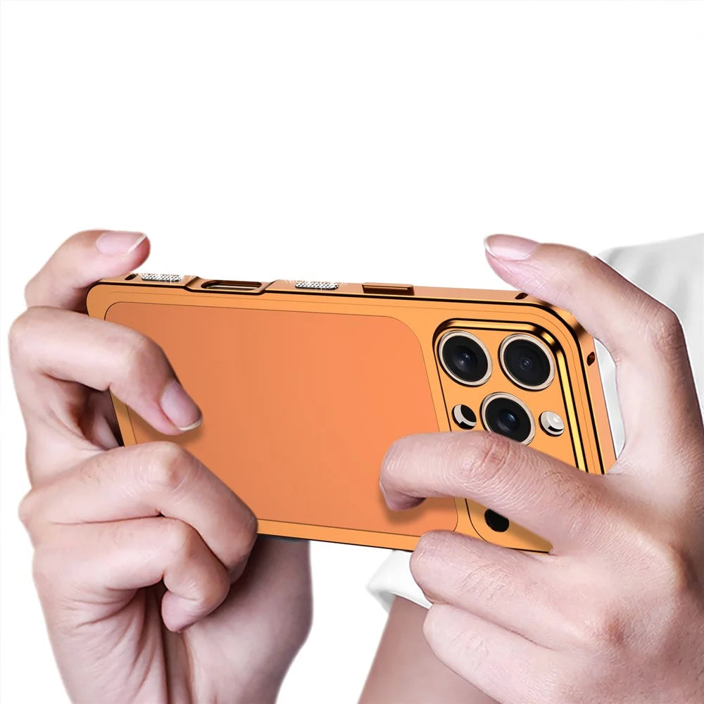 DYONG For iPhone 16 Pro Max Case Kit Transform to 17 Pro Max Metal Frame + Back Panel Locking Buckle Phone Cover - Orange - 2