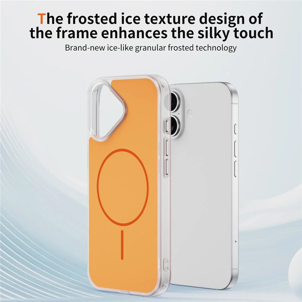 For iPhone 17 Case Compatible with MagSafe Skin Touch TPU PC Phone Back Cover - Orange - 5