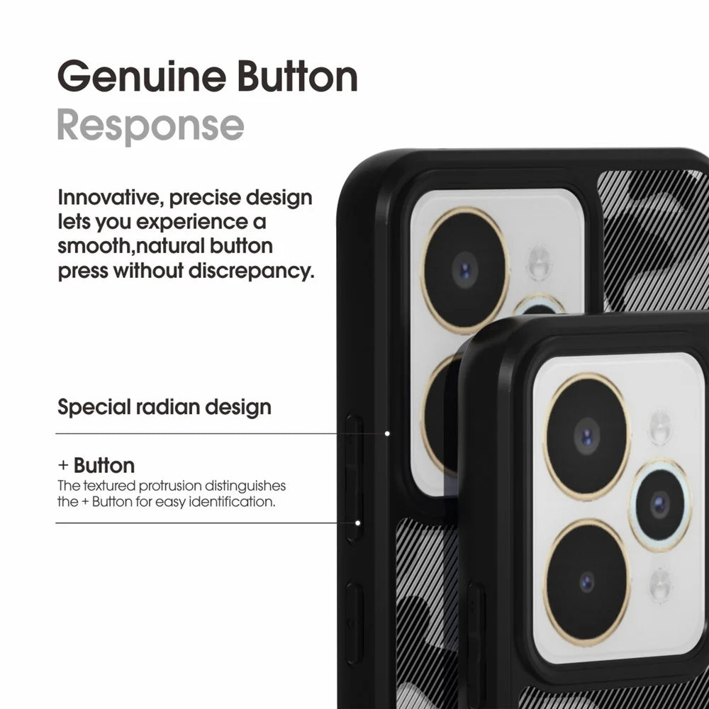 IBMRS For Realme 15 5G Case Soft TPU Frame Hard PC Back Anti-Fall Phone Cover - Transparent Black - 2