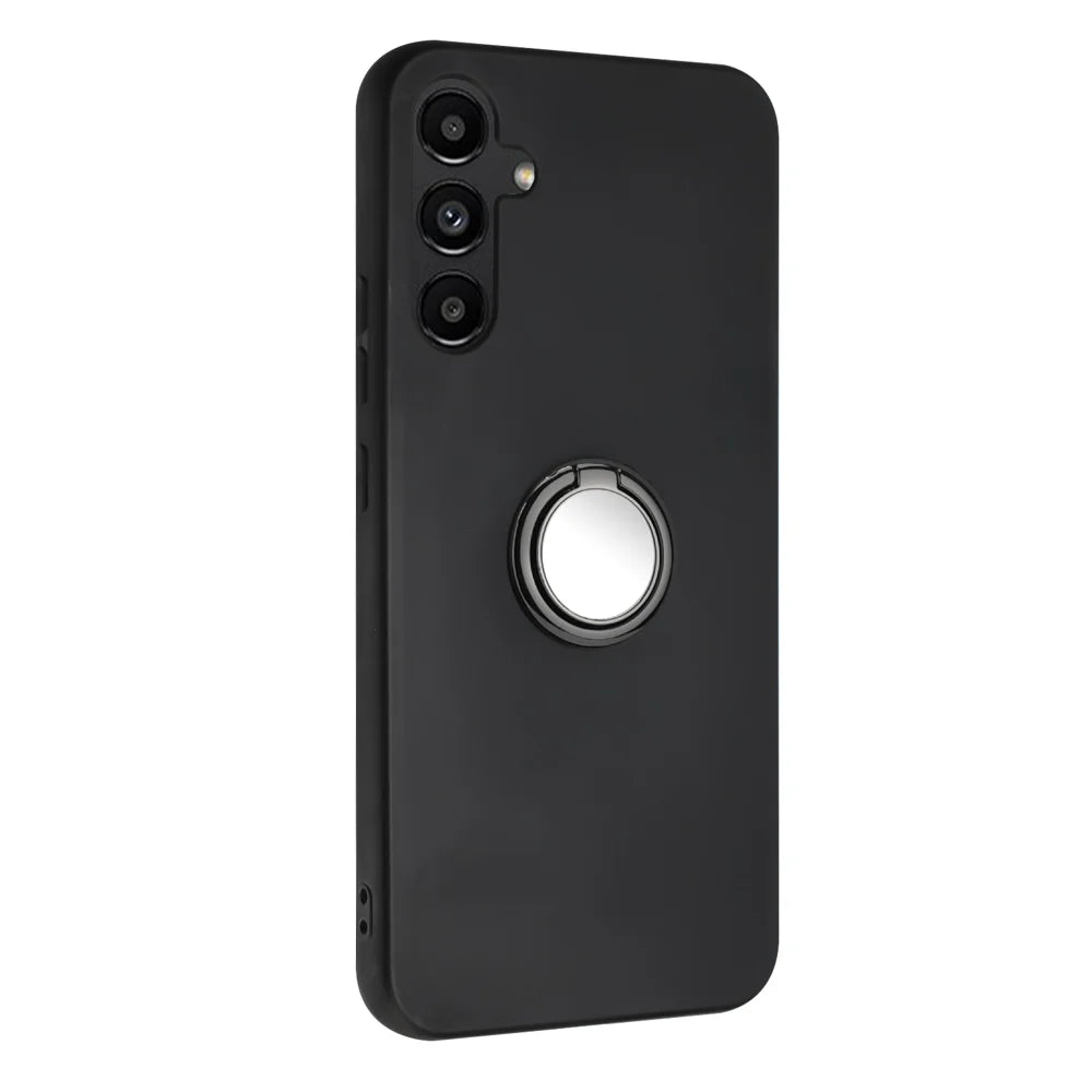 For Samsung Galaxy S26+ Case Ring Kickstand Soft TPU Matte Phone Cover - Black - 2