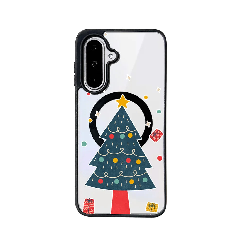 EYCASE For Samsung Galaxy A16 4G / Galaxy A16 5G Christmas Series Magnetic Case  Pattern Print TPU + Acrylic Cover Magnetic Case - Minimalist Christmas Tree - 1