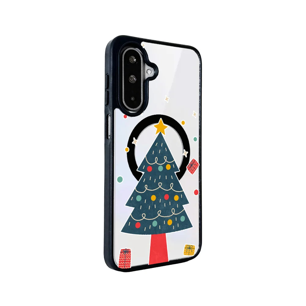 EYCASE For Samsung Galaxy A15 4G / Galaxy A15 5G Christmas Series Magnetic Case  Pattern Print TPU + Acrylic Cover Magnetic Case - Minimalist Christmas Tree - 2
