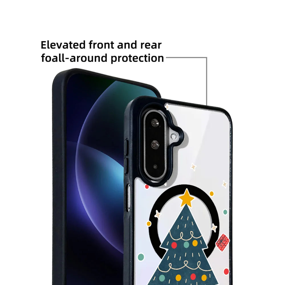 EYCASE For Samsung Galaxy A15 4G / Galaxy A15 5G Christmas Series Magnetic Case  Pattern Print TPU + Acrylic Cover Magnetic Case - Minimalist Christmas Tree - 5