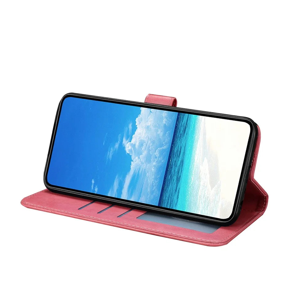 For Samsung Galaxy A37 5G Case Butterfly Imprinted Wallet Stand PU Leather Flip Phone Cover with Strap - Rose - 2