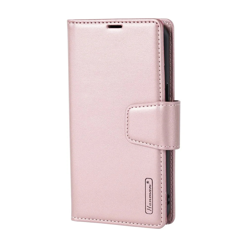 HANMAN For iPhone Air Wallet Case Magnetic Detachable 2-in-1 PU Leather Phone Stand Cover - Rose Gold - 5