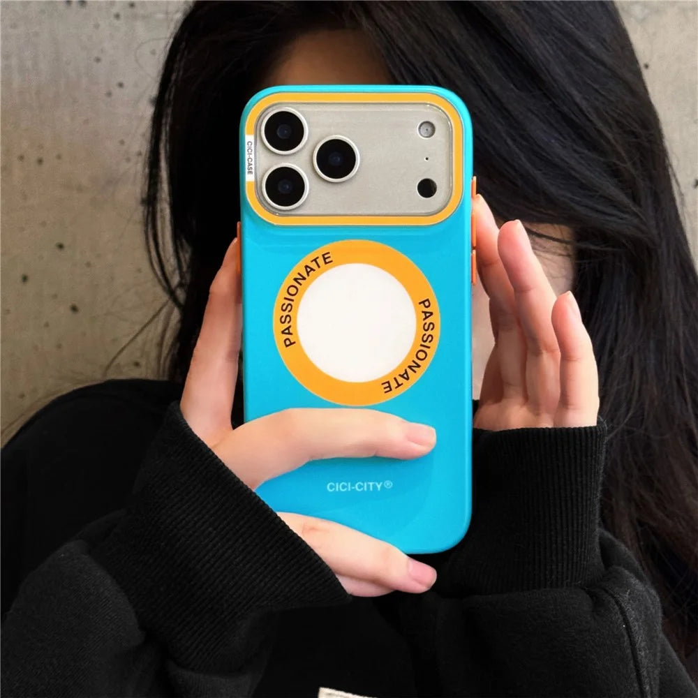 CICI-CITY For iPhone 17 Pro Max Case Compatible with MagSafe IMD Matte PC + TPU Cover with Detachable Camera Frame - Yellow - 6