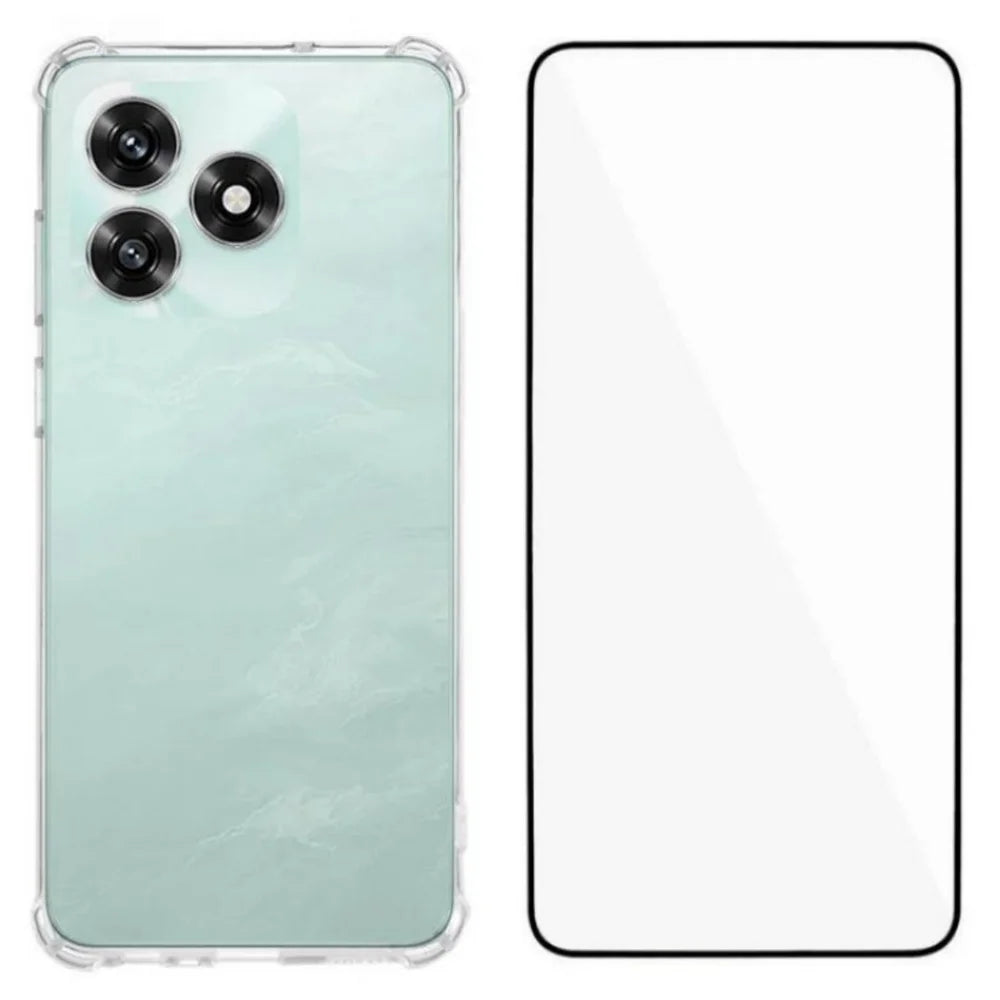 WANLONFENG For Honor X5c Plus 4G / Honor X5c 4G TPU Case  WL3 Series 1.5mm Phone Cover with Tempered Glass Film - Transparent - 1