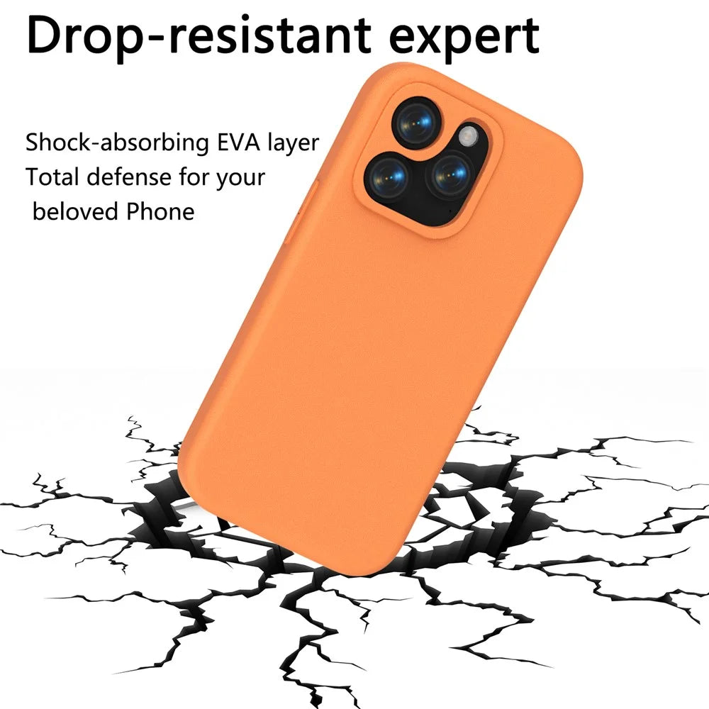 For iPhone 14 Pro Max Case Shockproof EVA Phone Back Cover - Orange - 4
