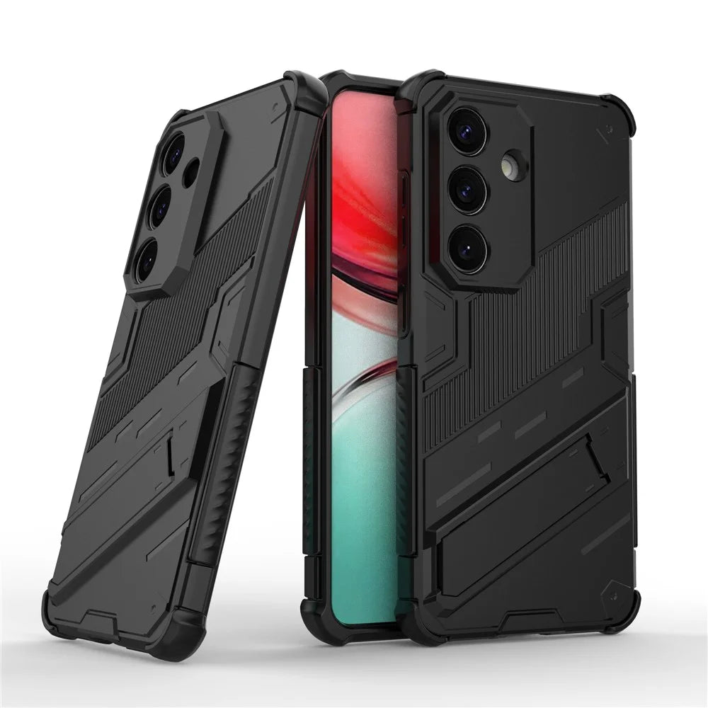 For Samsung Galaxy S26+ Case PC + TPU Shockproof Phone Cover with Kickstand - Black - 5