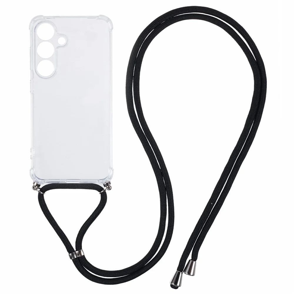 For Samsung Galaxy S26+ Case Reinforced Corner TPU Clear Phone Cover with Lanyard - 1