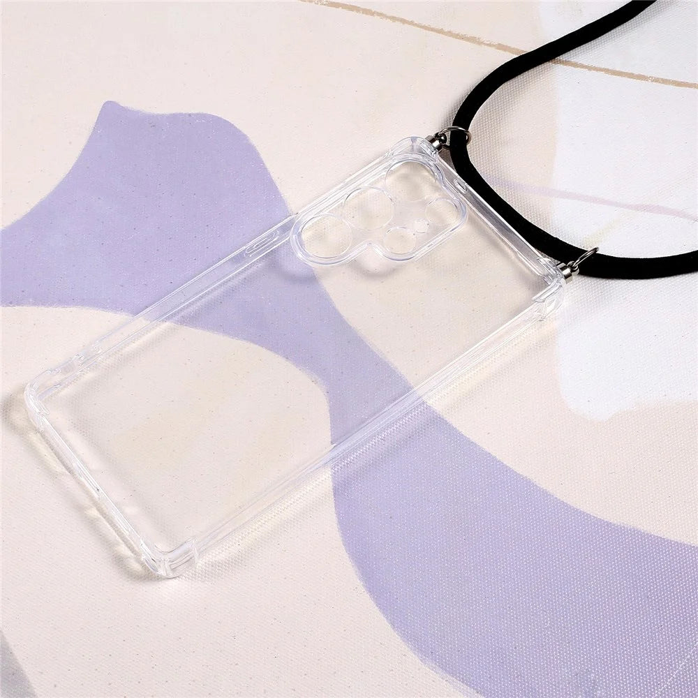 For Samsung Galaxy S26 Ultra Case Reinforced Corner TPU Clear Phone Cover with Lanyard - 2
