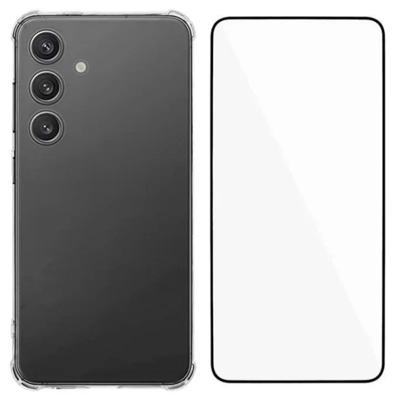 WANLONFENG For Samsung Galaxy A57 5G TPU Case  WL3 Series 1.5mm Phone Cover with Tempered Glass Film - Transparent - 1