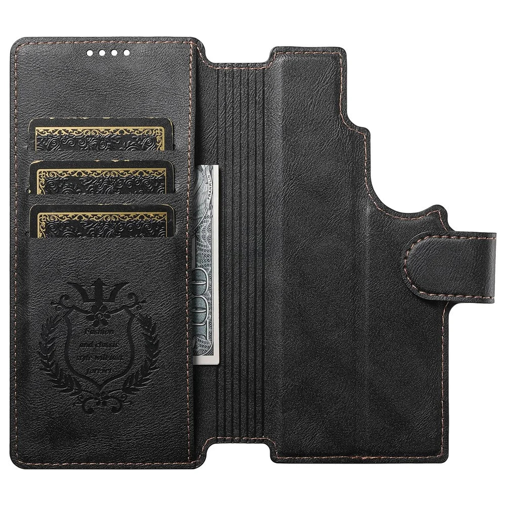 SUTENI Q-05 For Samsung Galaxy Z Fold7 5G Wallet Case 2 in 1 Detachable Leather Flip Phone Cover with Stand - Black - 2