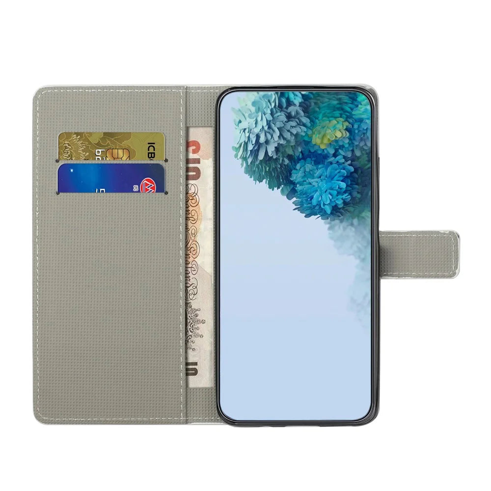 For Samsung Galaxy A57 5G Case Pattern Print PU Leather Wallet Phone Cover - Plum Blossom - 2