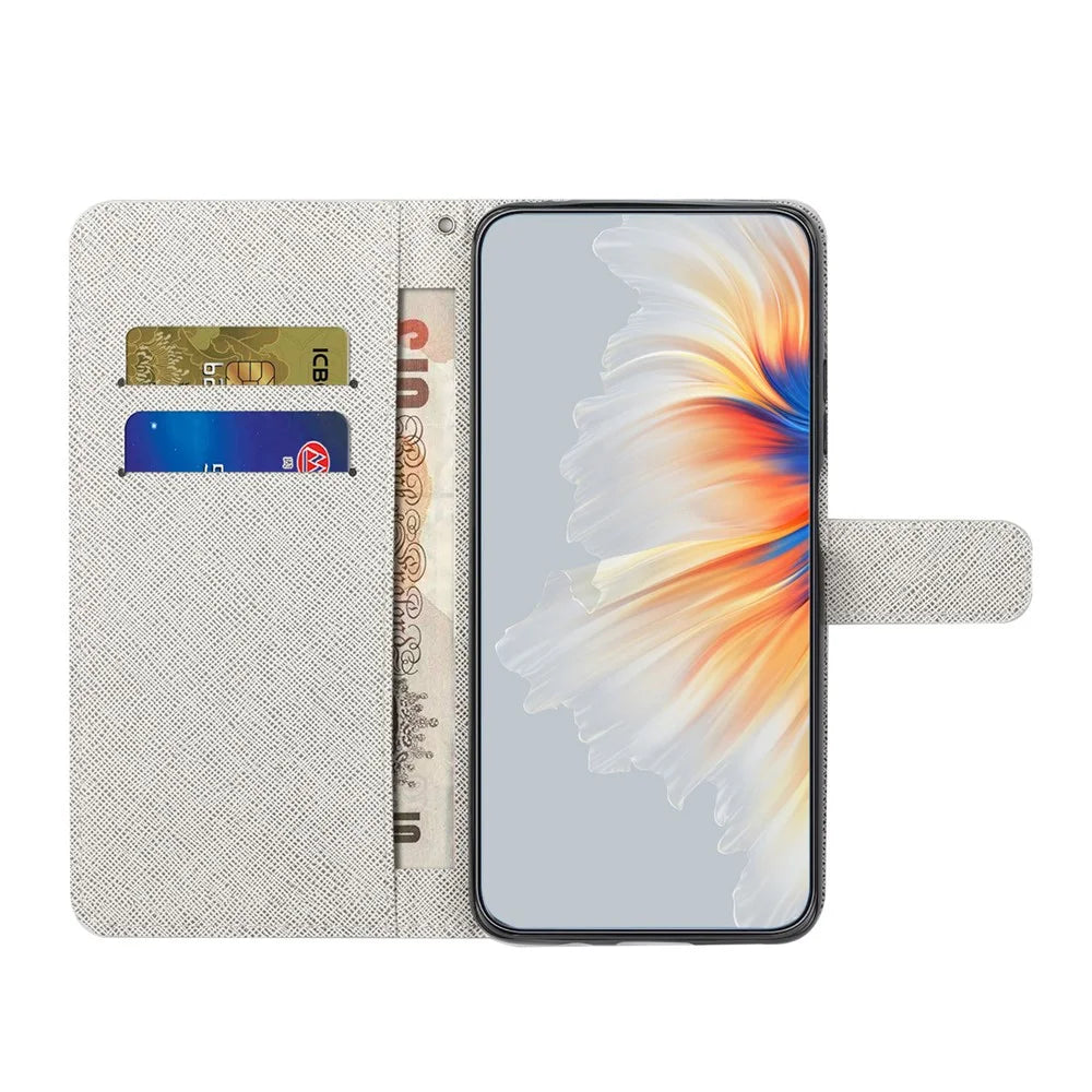 For Samsung Galaxy A57 5G Case Pattern Print PU Leather Wallet Phone Cover Cross Texture - Dragonfly - 2
