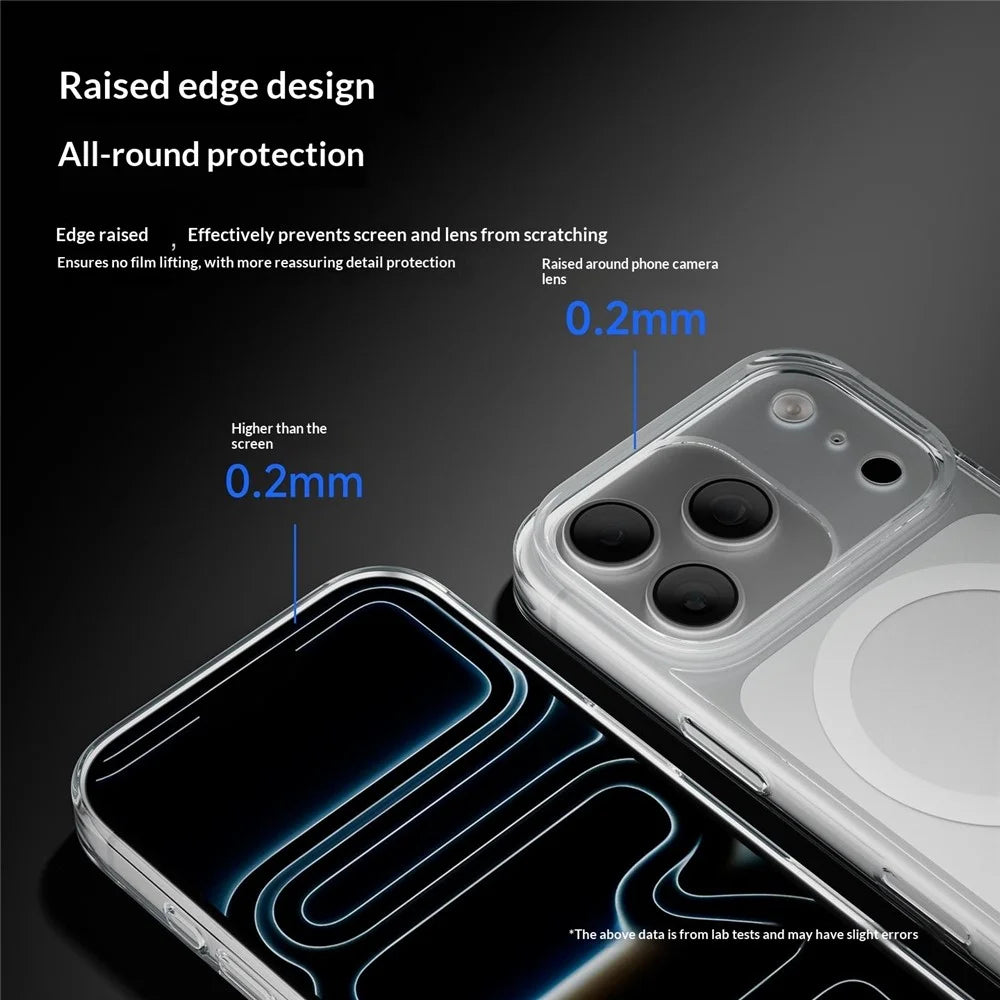 For iPhone 17 Pro Max Case Compatible with MagSafe Ultra Thin Tempered Glass Shockproof Phone Back Cover  - White - 5