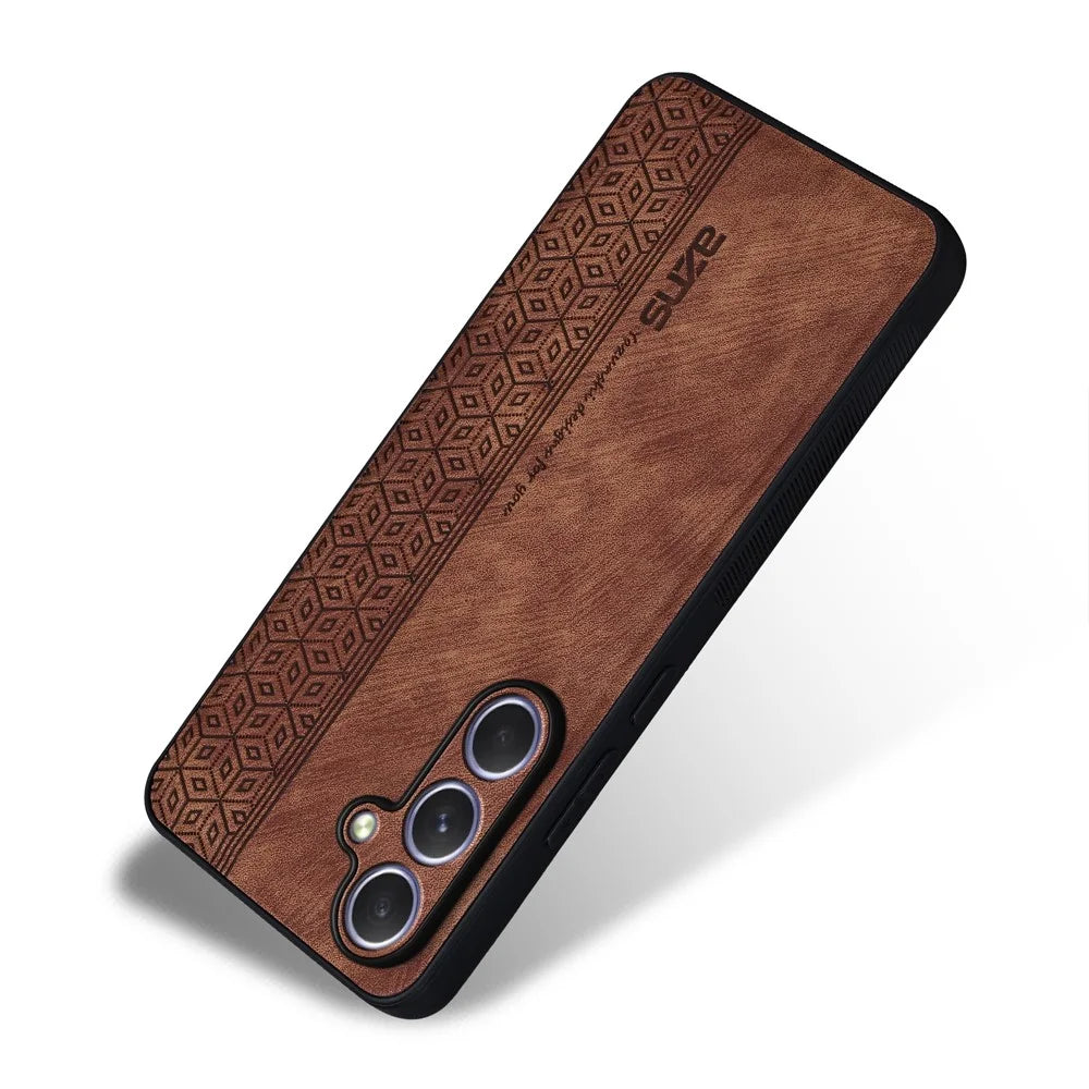 AZNS For Samsung Galaxy A37 5G Case PU Leather Covered TPU Phone Protective Cover - Brown - 3