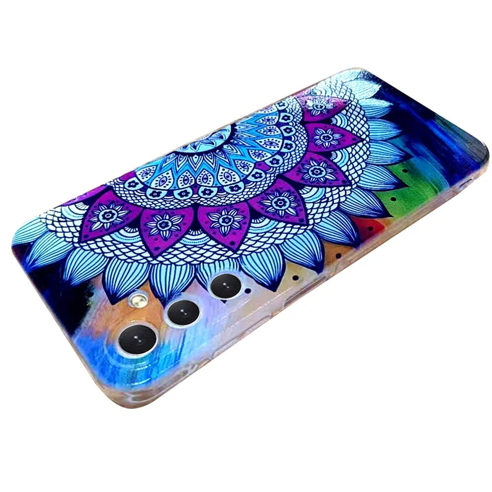 For Samsung Galaxy S26 Case Pattern Printing Cell Phone TPU Back Cover - Mandala Flower - 3