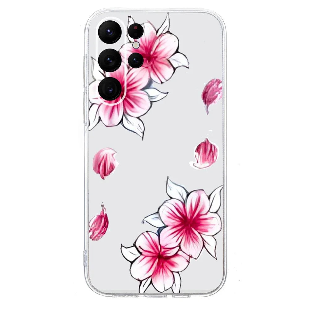 For Samsung Galaxy S26 Ultra Case Soft TPU Pattern Printing Phone Cover - Sakura - 1