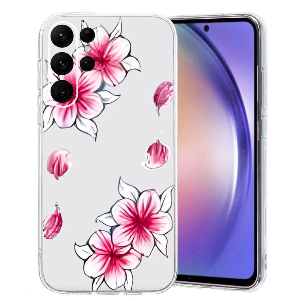 For Samsung Galaxy S26 Ultra Case Soft TPU Pattern Printing Phone Cover - Sakura - 2