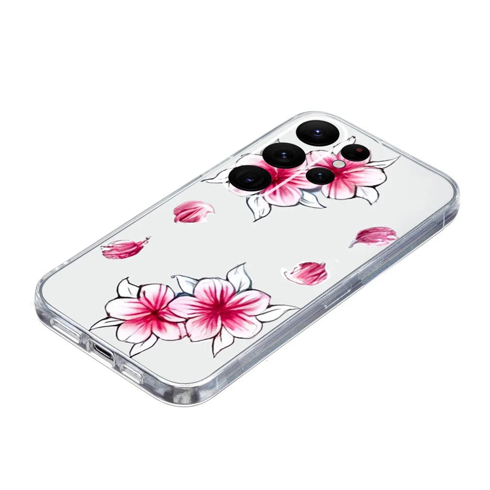 For Samsung Galaxy S26 Ultra Case Soft TPU Pattern Printing Phone Cover - Sakura - 4