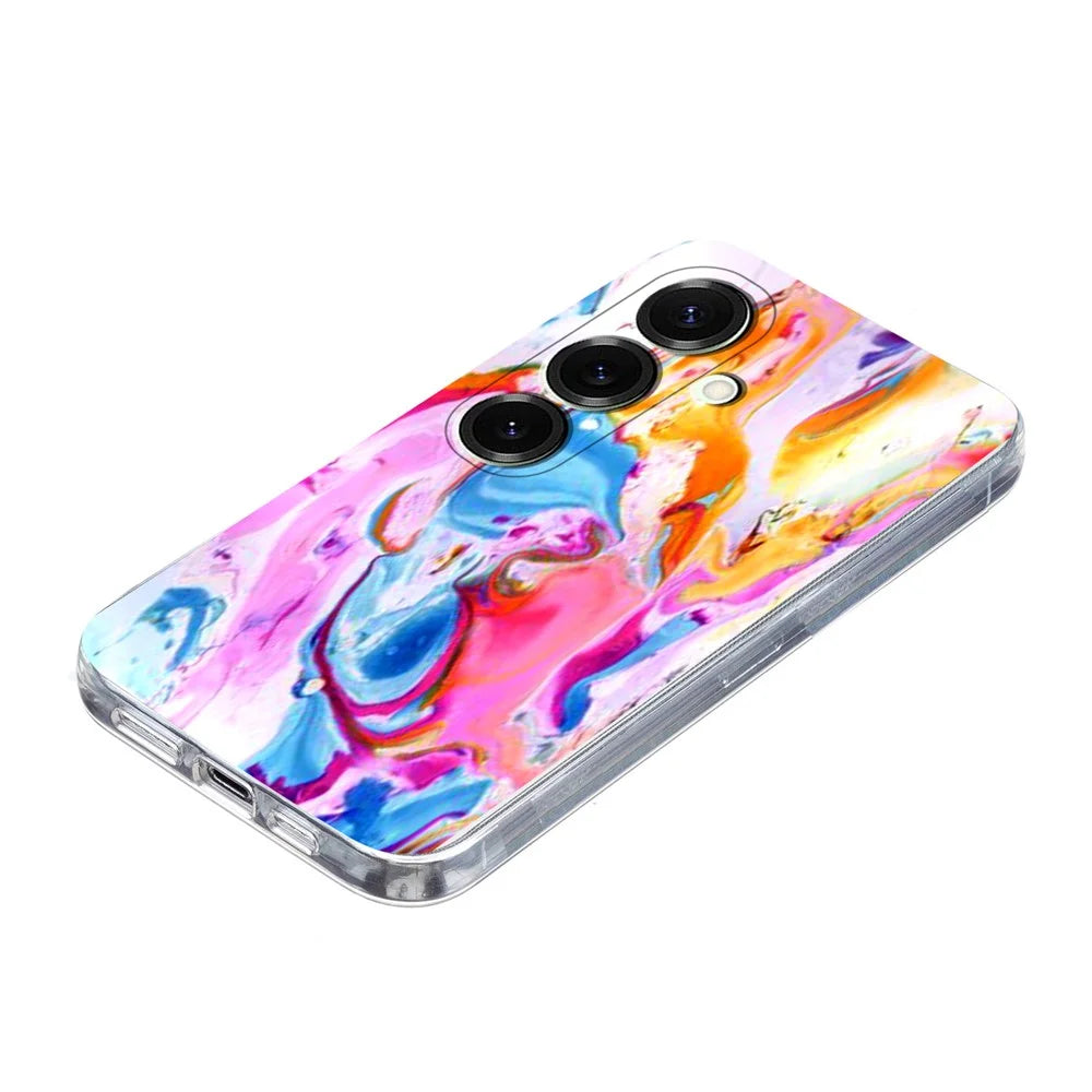 For Samsung Galaxy S26+ Case Marble Pattern Printing Soft TPU Phone Cover - Colorful - 3