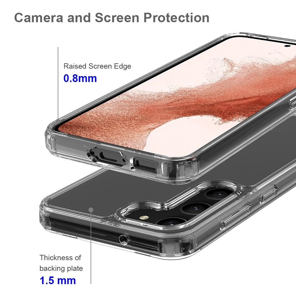 For Samsung Galaxy S23+ Transparent Phone Case Dual Layer Hard Acrylic Soft TPU High Impact Protective Cover - 3