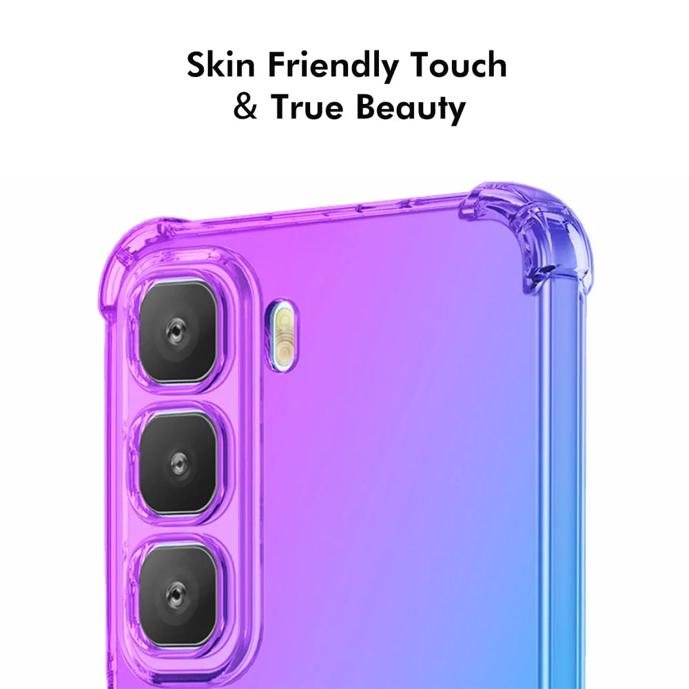 ENKAY For Infinix Hot 60i 4G / Infinix Hot 60 5G TPU Case  Thickened Four Corner Drop-proof Phone Back Cover - Purple / Blue - 5