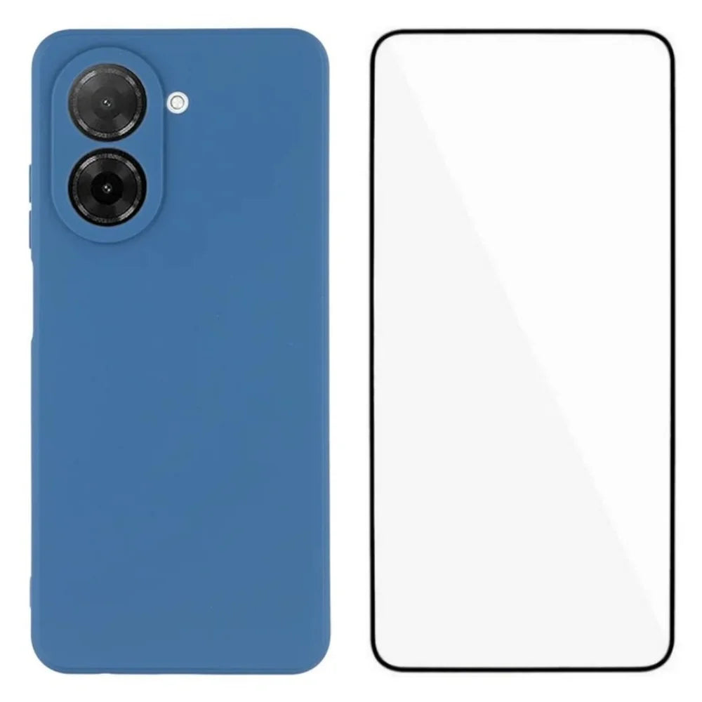 WANLONFENG For Xiaomi Redmi A5 4G (171.7mm) Case  ZB Series Precise Cutouts Straight Edge TPU Phone Cover with Tempered Glass Film - Sapphire - 1