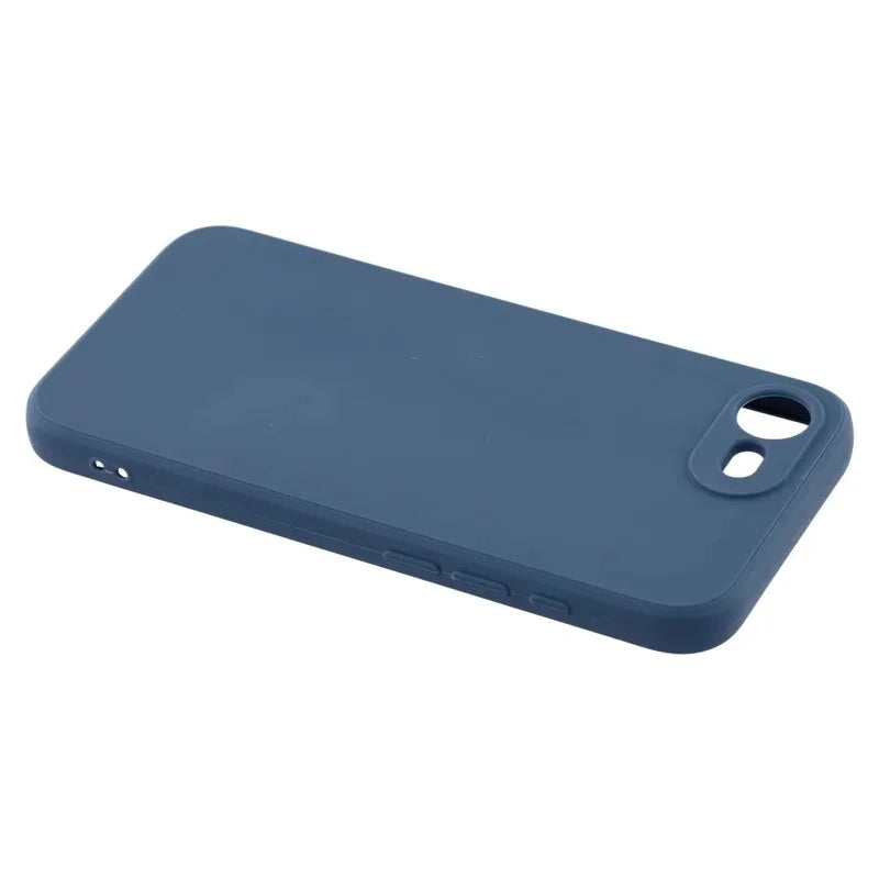 WANLONFENG For iPhone 17e / 16e Case  ZB Series Precise Cutouts Straight Edge TPU Phone Cover with Tempered Glass Film - Sapphire - 5