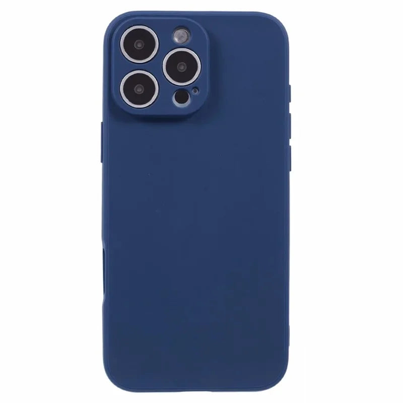 WANLONFENG For iPhone 16 Pro Case  ZB Series Precise Cutouts Straight Edge TPU Phone Cover with Tempered Glass Film - Sapphire - 4
