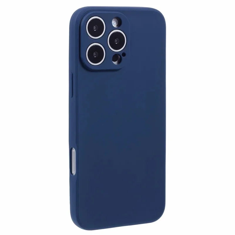 WANLONFENG For iPhone 16 Pro Max Case  ZB Series Precise Cutouts Straight Edge TPU Phone Cover with Tempered Glass Film - Sapphire - 2