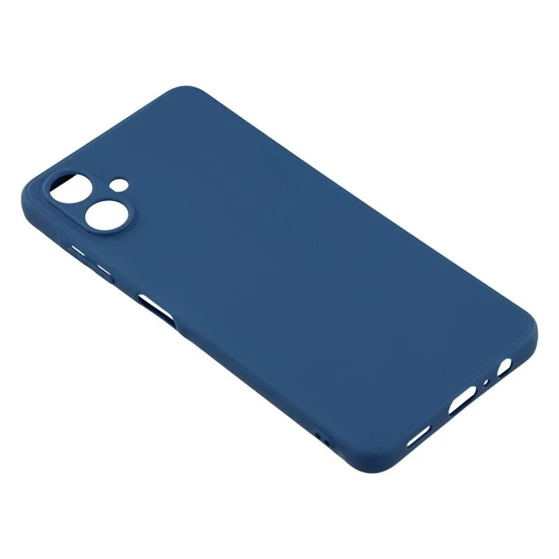WANLONFENG For Samsung Galaxy A06 4G Case  ZB Series Precise Cutouts Straight Edge TPU Phone Cover with Tempered Glass Film - Sapphire - 4