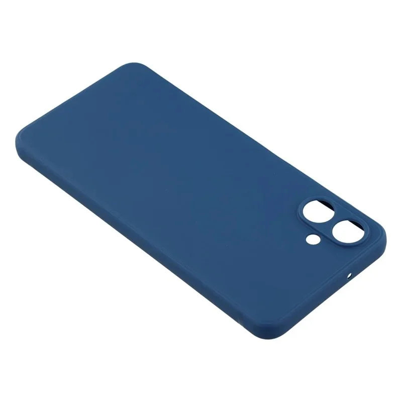 WANLONFENG For Samsung Galaxy A08 4G / A07 4G Case  ZB Series Precise Cutouts Straight Edge TPU Phone Cover with Tempered Glass Film - Sapphire - 5