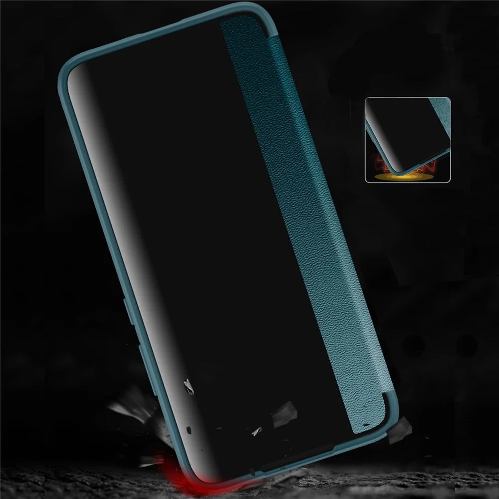 For Samsung Galaxy S23+ Shockproof Cellphone Protector Flip Cover PU Leather+TPU+Acrylic Hybrid Case - Blue - 3