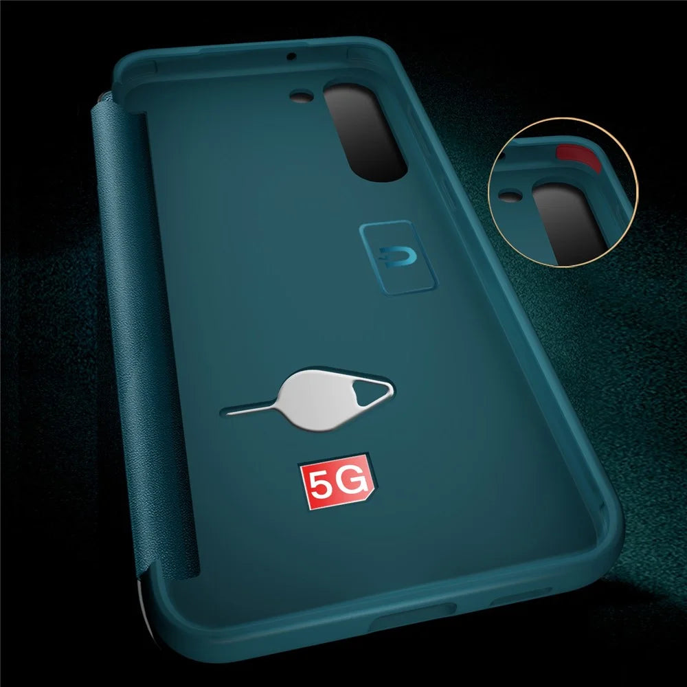 For Samsung Galaxy S23+ Shockproof Cellphone Protector Flip Cover PU Leather+TPU+Acrylic Hybrid Case - Blue - 4
