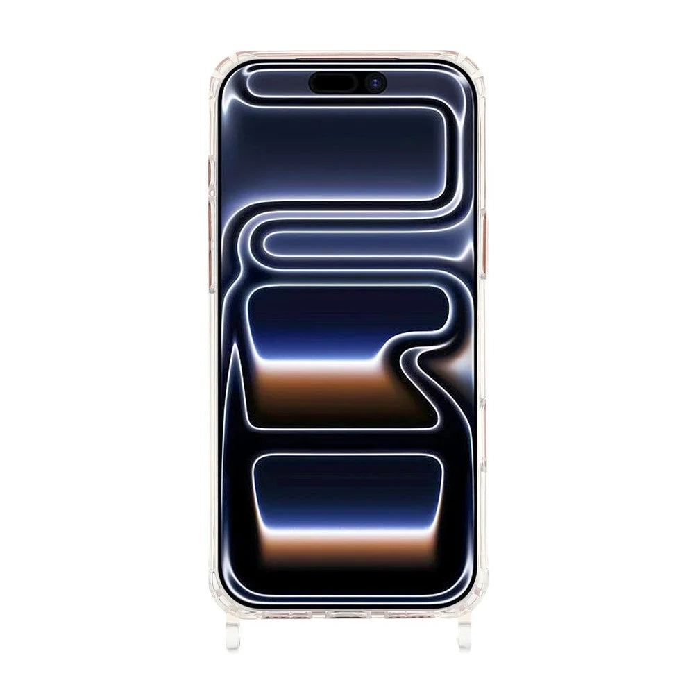 For iPhone 17 Pro Case PC+TPU 1.5mm Clear Phone Cover with Lanyard Holes - 2