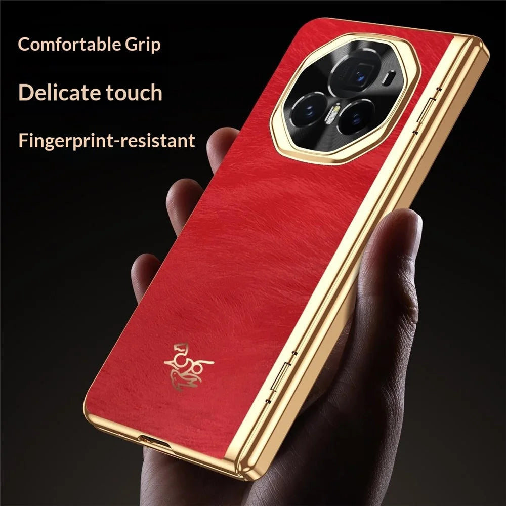 For Honor Magic V3 5G Case Horse Pattern Hinge Protection Hard PC Phone Cover with Front Screen Protector - 4