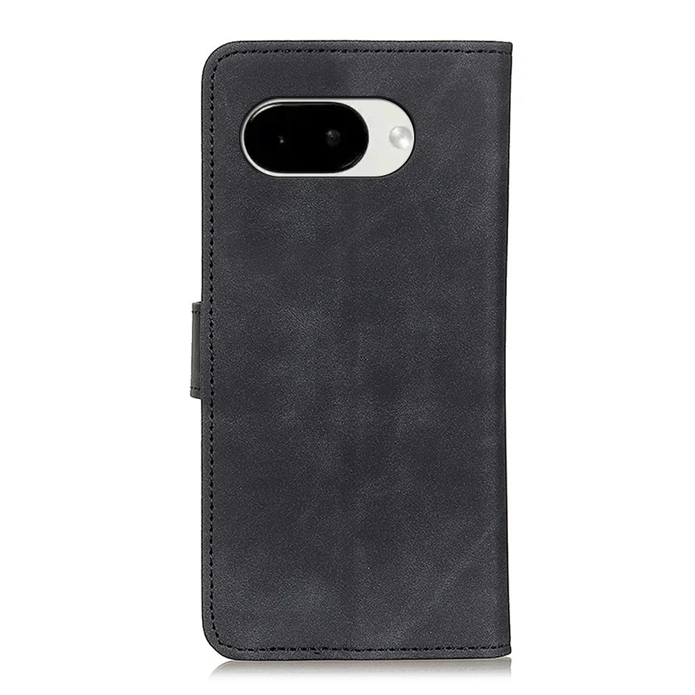 KHAZNEH For Google Pixel 10a Case PU Leather Retro Texture Phone Cover - Black - 7