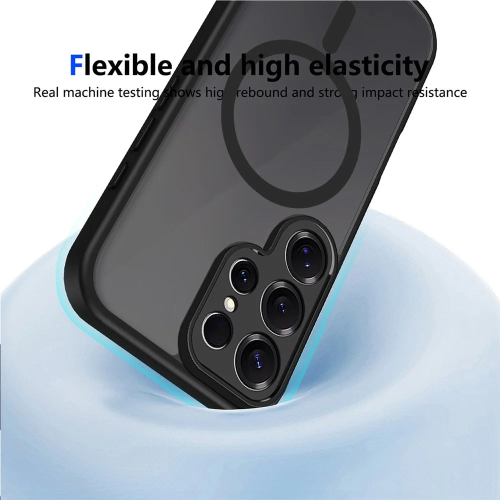For Samsung Galaxy S25 Ultra Magnetic Case Skin Touch Matte Translucent PC + TPU Anti-Drop Phone Cover - Black - 7