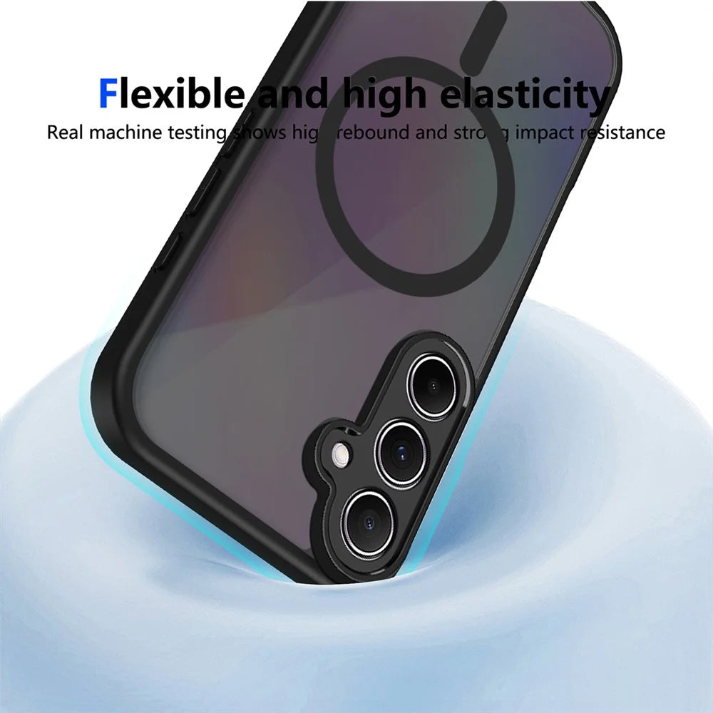 For Samsung Galaxy S25 / S24 Magnetic Case Skin Touch Matte Translucent PC + TPU Anti-Drop Phone Cover - Black - 7