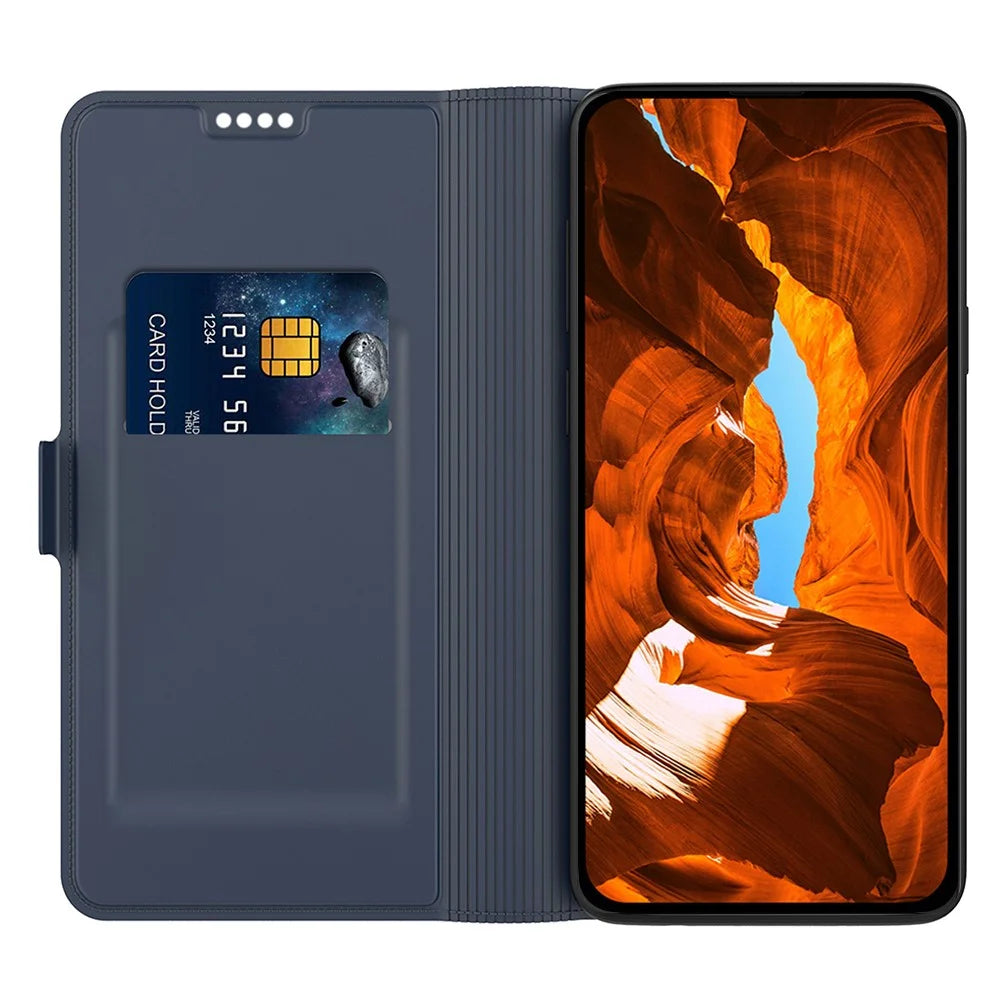 For vivo Y500 Pro 5G Case Shockproof TPU Inner Shell Leather Phone Cover Card Slot - Blue - 2