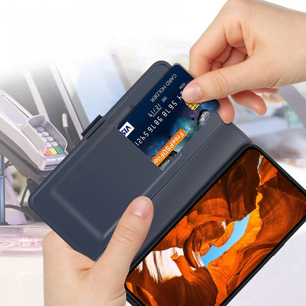 For vivo Y500 Pro 5G Case Shockproof TPU Inner Shell Leather Phone Cover Card Slot - Blue - 4