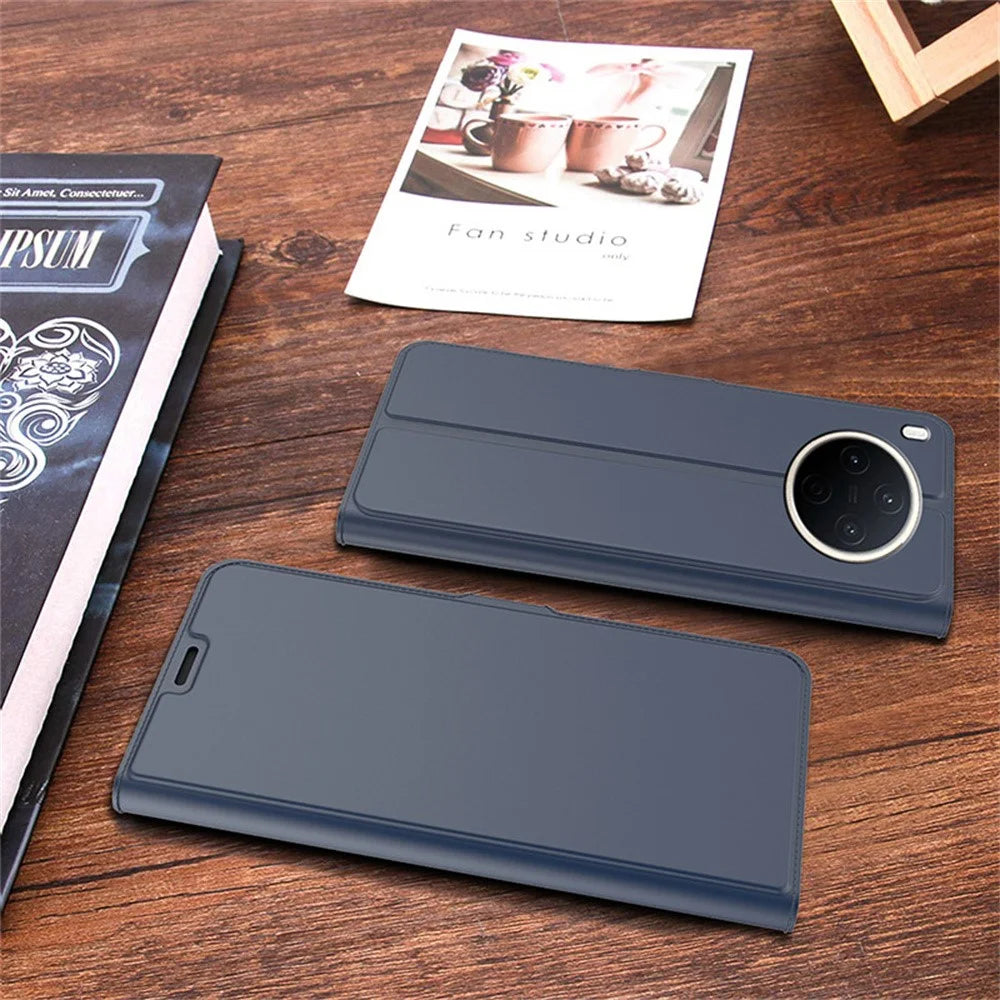 For vivo Y500 Pro 5G Case Shockproof TPU Inner Shell Leather Phone Cover Card Slot - Blue - 7