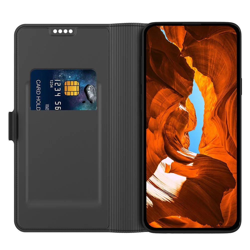 For Samsung Galaxy S26 Case Shockproof TPU Inner Shell Leather Phone Cover Card Slot - Black - 2