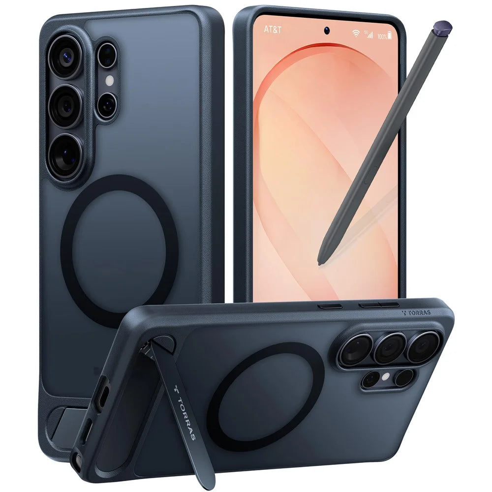 TORRAS For Samsung Galaxy S26 Ultra  Ostand L1 Series Magnetic Case with Kickstand TPU+PC Phone Cover - Black - 1